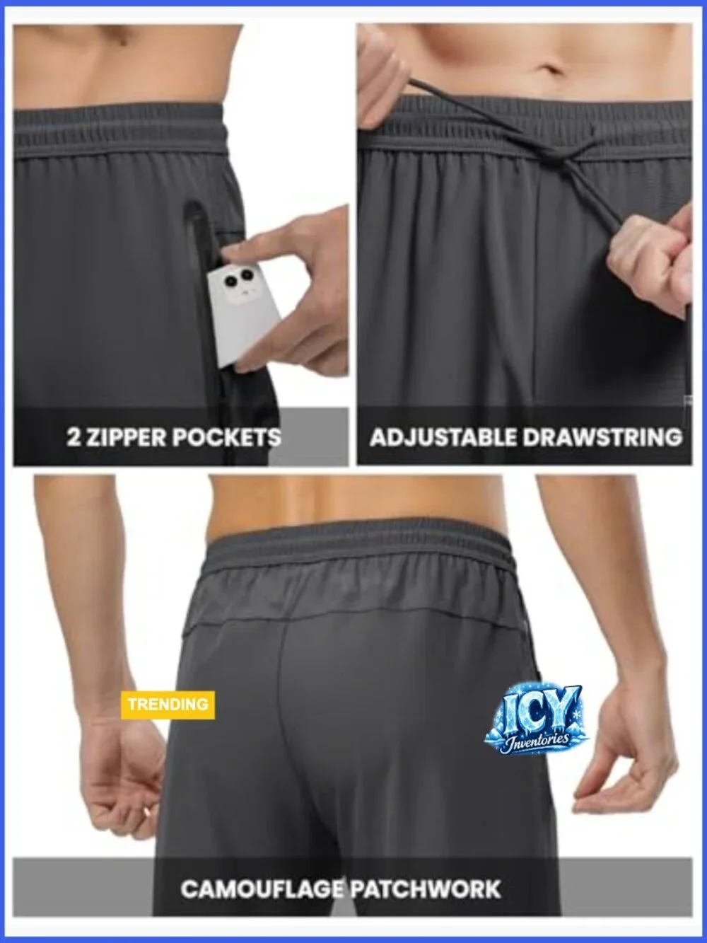 Lightweight Quick Dry Sweatpants with Zippered Pockets for Active Wear